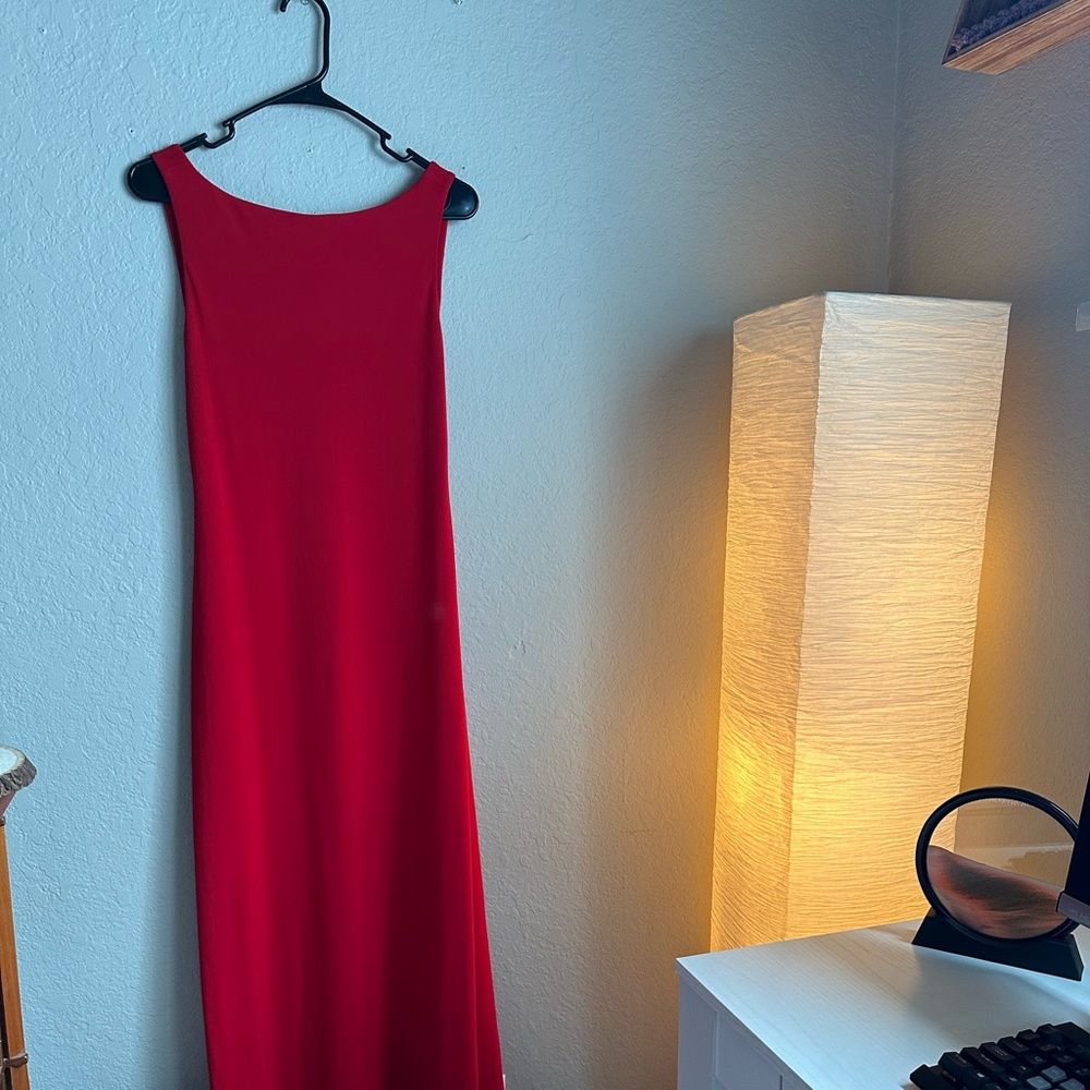 Long elegant red wine dress